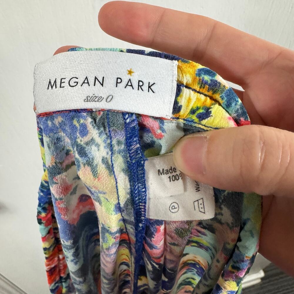 Megan Park 100% Silk Floral Drawstring Pants | Size 0 | Boho Luxe - Picture 7 of 8